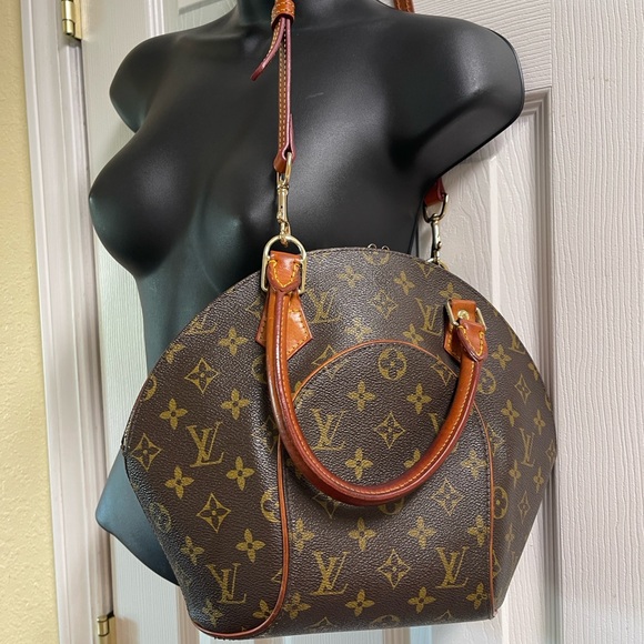 Louis Vuitton Ellipse Brown and Tan Hand Bag-EUC Plus-Padlock/Key - Picture 1 of 11